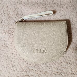 Chloe Cream Leather Wristlet